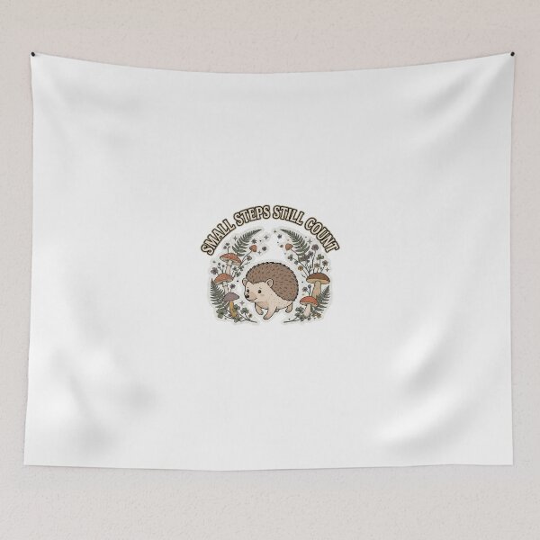 Item preview, Small Steps Still Count Vintage Hedgehog designed and sold by GoofyShopp.