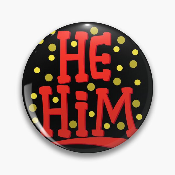 Item preview, Game show host inspired HE HIM pronouns designed and sold by KingMiles1991.