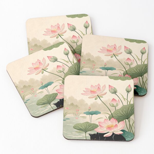 Item preview, Cat Print Koson Lotus designed and sold by PurrfectHome.