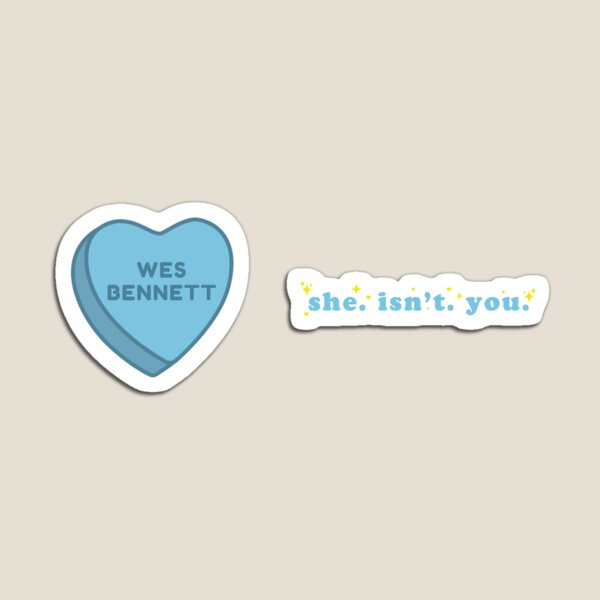 Item preview, wes bennett blue candy heart and she isn't you quote sticker pack designed and sold by lootsyshop.