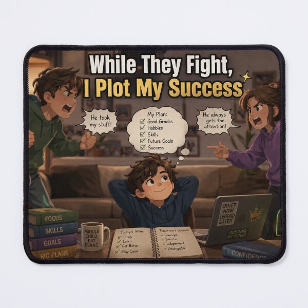 Item preview, While They Fight I Plot My Success Middle Child Ambition Design designed and sold by irfanshikh.