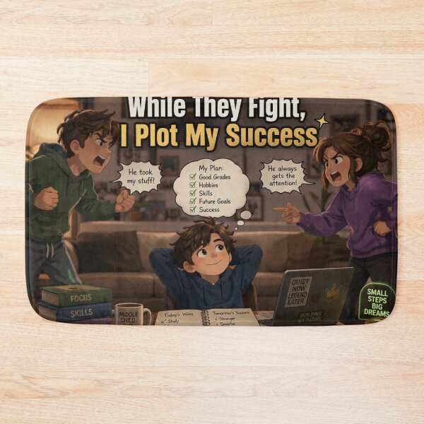 Item preview, While They Fight I Plot My Success Middle Child Ambition Design designed and sold by irfanshikh.