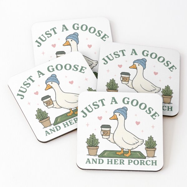 Item preview, porch goose mama with plants designed and sold by Georain.
