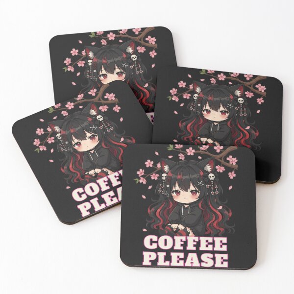 Item preview, Coffee Please – Cute Anime Cat Girl Chibi Meme designed and sold by Revyra Design .