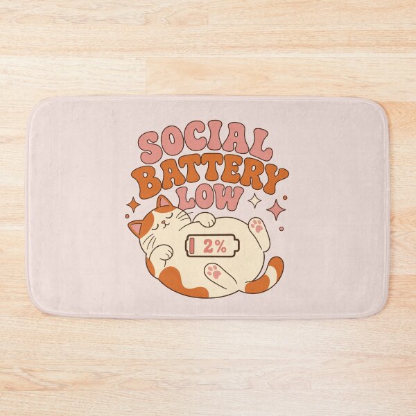 Item preview, Social Battery Low Cat designed and sold by Caring Hearts.