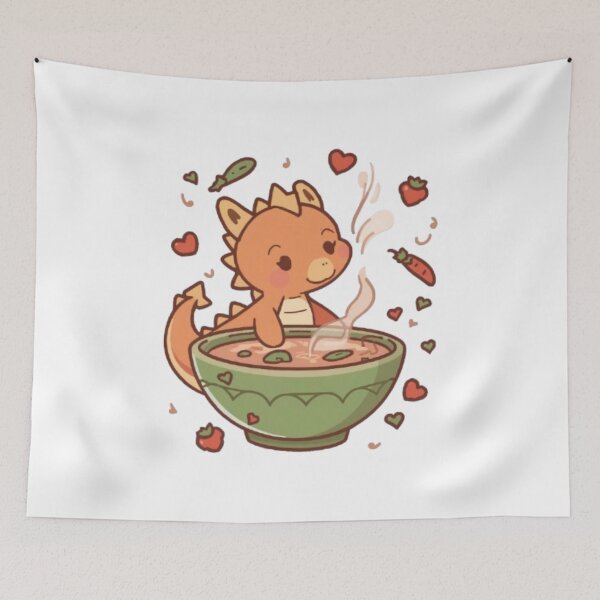 Item preview, Soup Dragon Sticker | Cute Cozy Baby Dragon Kitchen Mascot designed and sold by Stylestickers55.
