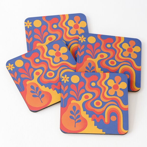Item preview, Groovy Abstract Art with Wavy Lines and Geometric Shapes designed and sold by Lucia Amaris Art.