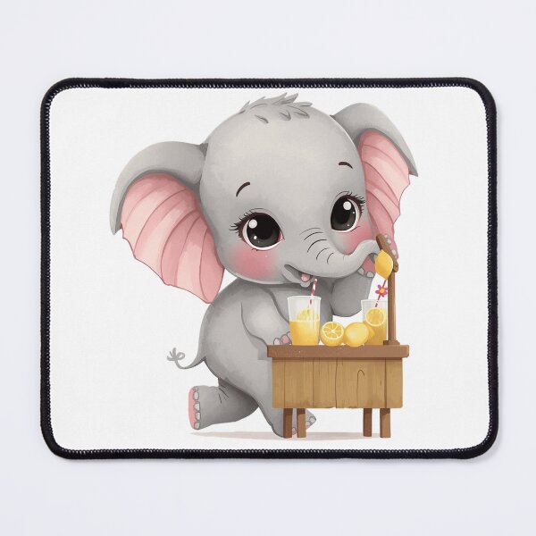 Item preview, A Charming Baby Elephant - Pastel Kawaii Illustration designed and sold by DigitfanStudio.