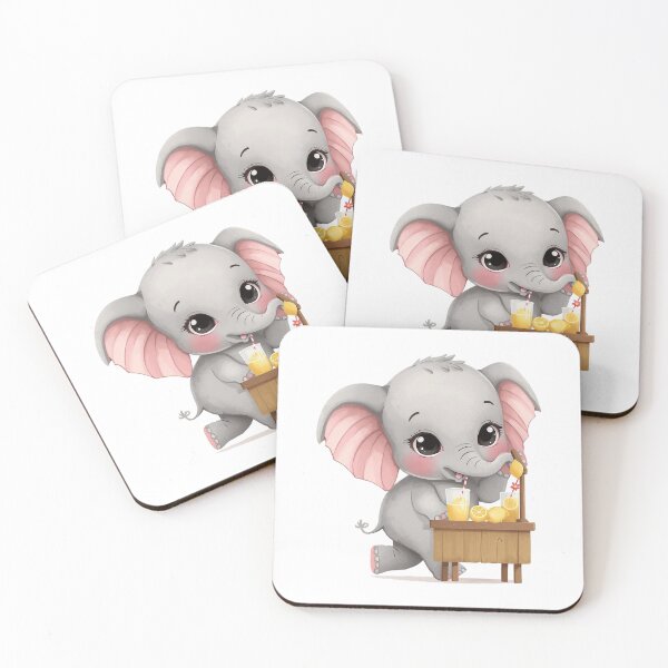 Item preview, A Charming Baby Elephant - Pastel Kawaii Illustration designed and sold by DigitfanStudio.