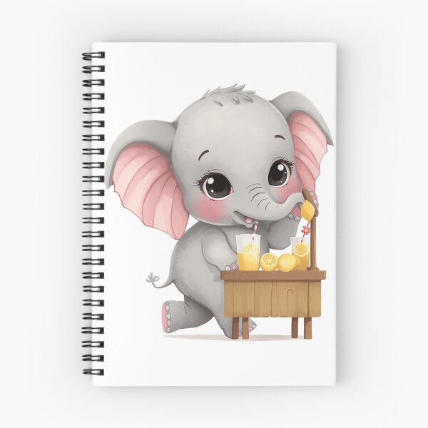 Item preview, A Charming Baby Elephant - Pastel Kawaii Illustration designed and sold by DigitfanStudio.