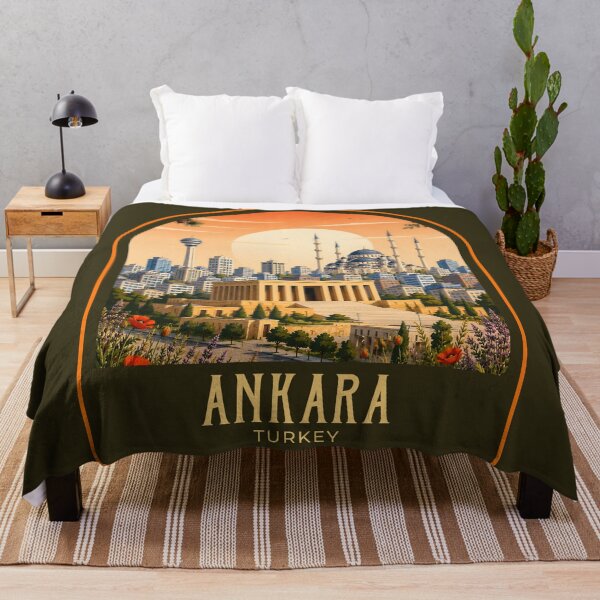 Item preview, Ankara Vintage Travel Illustration designed and sold by HomeLivingCo.