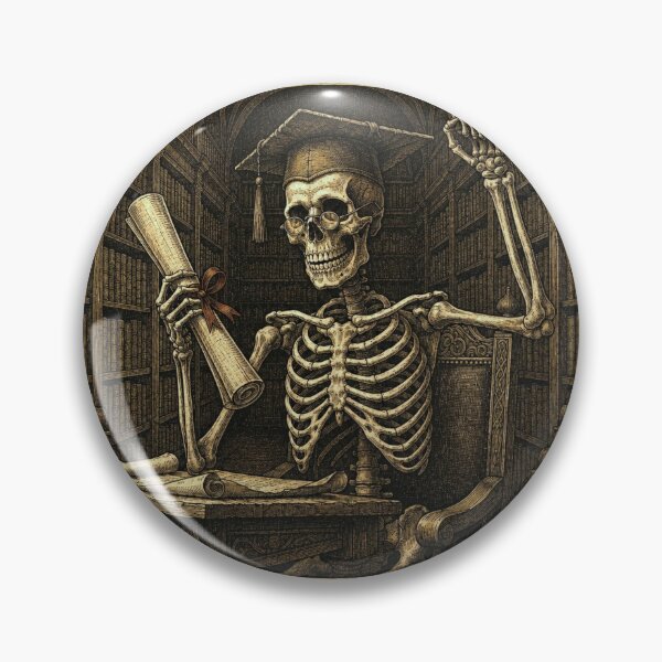Item preview, Eternally Studious I Regret Nothing Skeleton Graduation Dark Academia designed and sold by thoughtswear.