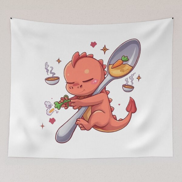 Item preview, Soup Dragon Sticker | Cute Baby Dragon with Cozy Soup Kawaii Design designed and sold by Stylestickers55.