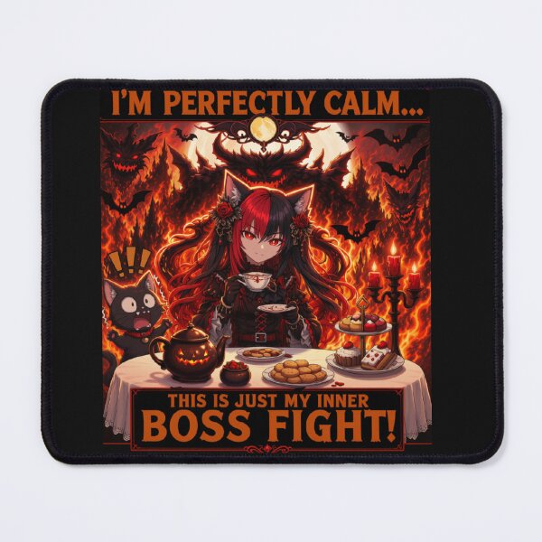 Item preview, I'm Perfectly Calm... This Is Just My Inner Boss Fight | Gothic anime gamer designed and sold by Revyra Design .