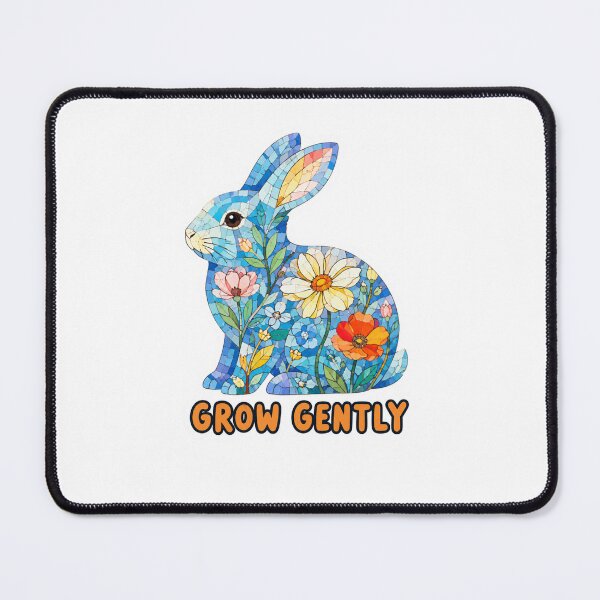Item preview, Grow Gently Floral Mosaic Rabbit designed and sold by GoofyShopp.