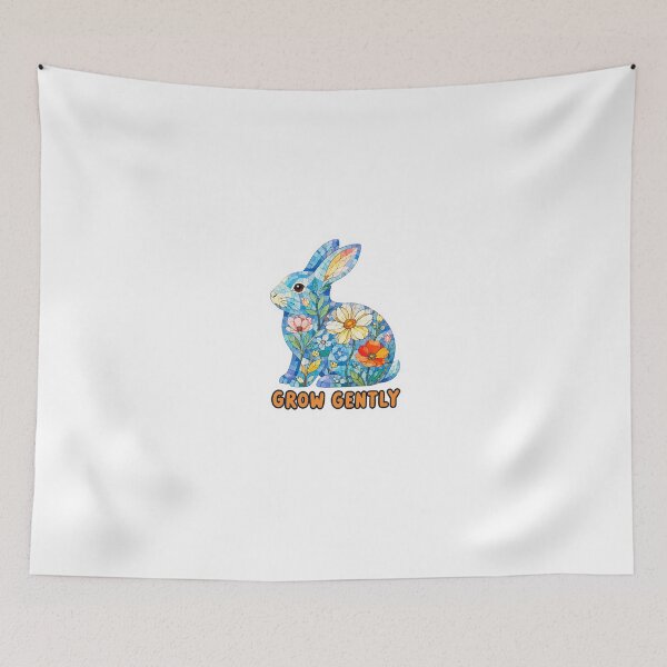 Item preview, Grow Gently Floral Mosaic Rabbit designed and sold by GoofyShopp.