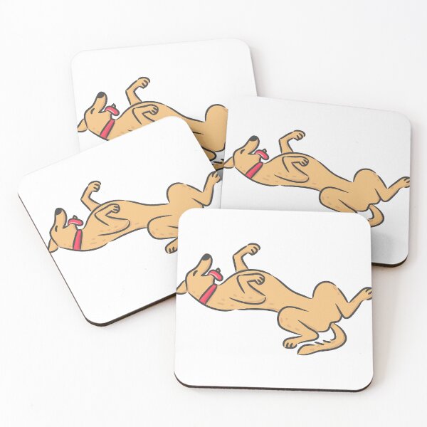 Item preview, Friendly Golden Retriever dog lying down flat and smiling happily. designed and sold by monkik.