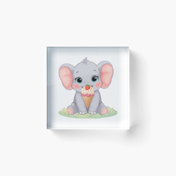 Item preview, A Smiling Baby Elephant - Pastel Summer Colors designed and sold by DigitfanStudio.