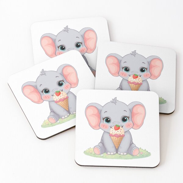 Item preview, A Smiling Baby Elephant - Pastel Summer Colors designed and sold by DigitfanStudio.