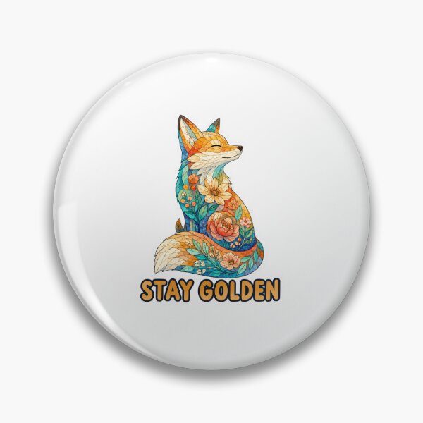Item preview, Stay Golden Floral Mosaic Fox designed and sold by GoofyShopp.
