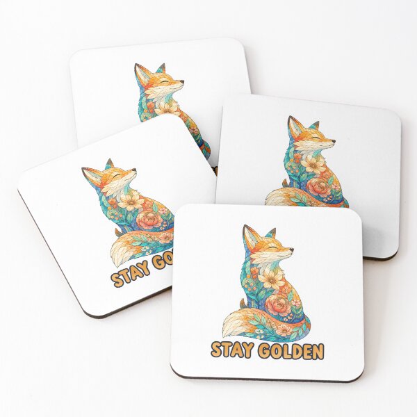 Item preview, Stay Golden Floral Mosaic Fox designed and sold by GoofyShopp.