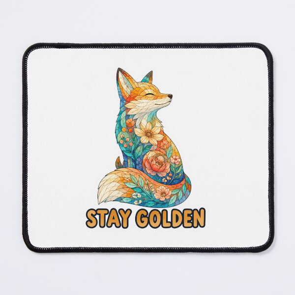 Item preview, Stay Golden Floral Mosaic Fox designed and sold by GoofyShopp.