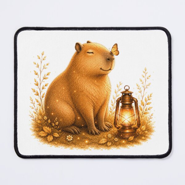 Item preview, Zen Capybara Butterfly Vintage Golden Hour Art designed and sold by AQUILAKREO.