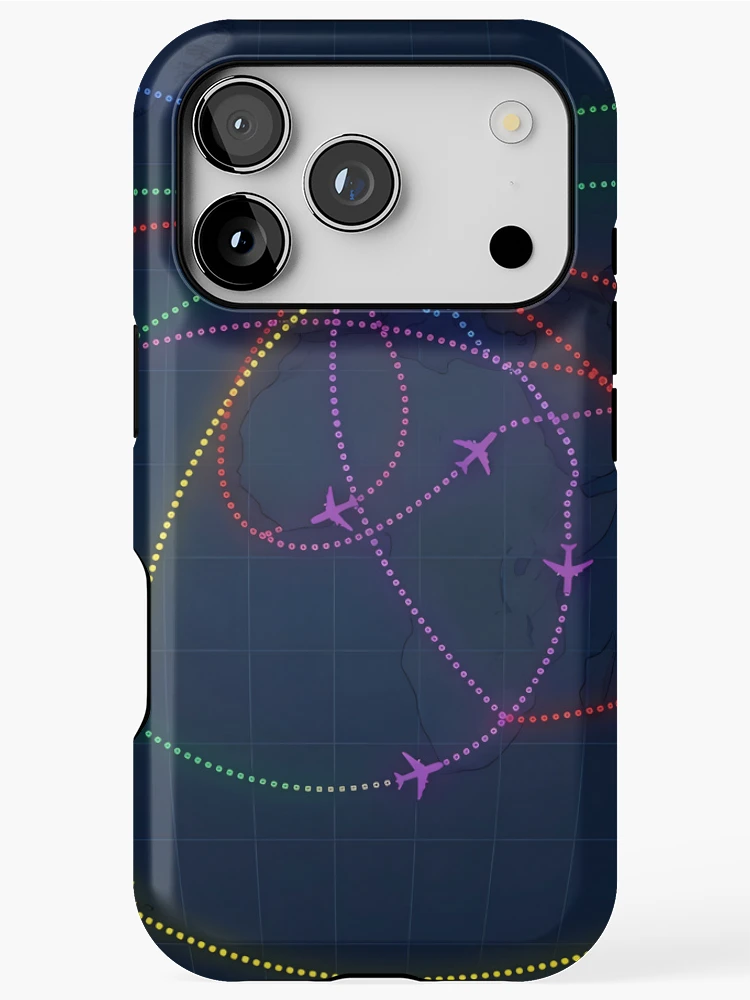 Thumbnail 1 of 4, iPhone Case, World Flight Routes Map designed and sold by Gradient Concept.