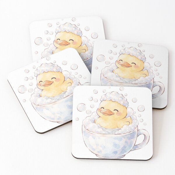 Item preview, Kawaii Duck in a Bubble Bath Cup - Cute Spa Day Aesthetic designed and sold by 0Zetgest.