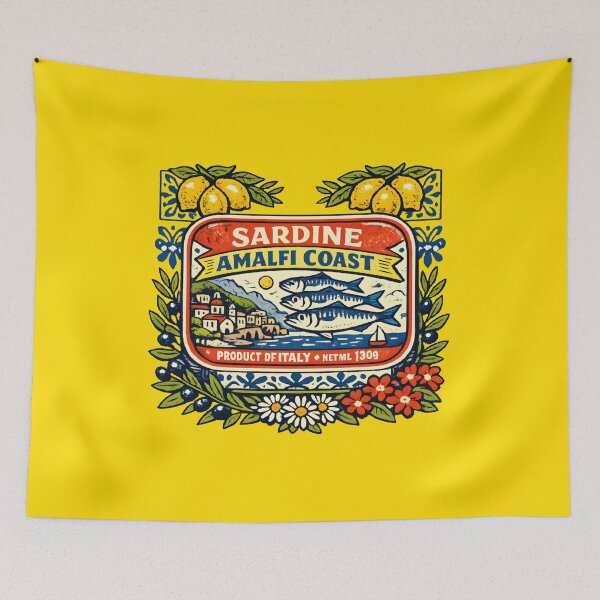 Item preview, Amalfi Coast Sardine Tin Italian Riviera Vintage Souvenir Mediterranean Summer  designed and sold by Artycom.