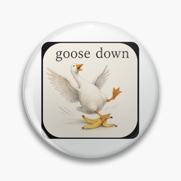 Item preview, goose down funny falling goose graphic designed and sold by LolaDashStudio.