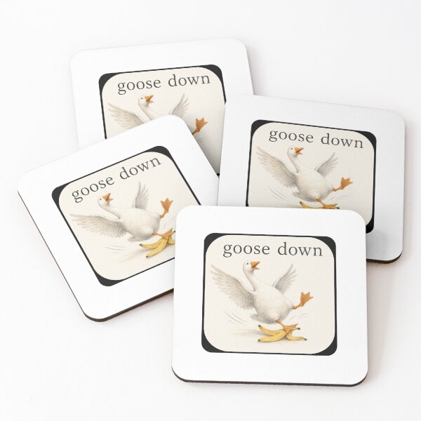 Item preview, goose down funny falling goose graphic designed and sold by LolaDashStudio.