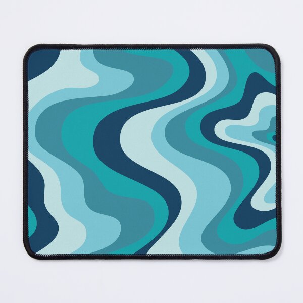 Item preview,  Liquid Swirl Retro Abstract in Deep Navy Blue , Light Teal, and Medium Teal Blue, Cream, and White designed and sold by Differenceee.