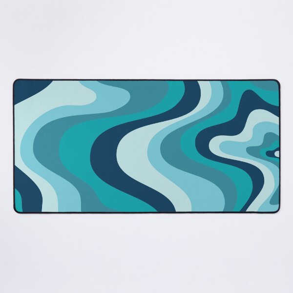 Item preview,  Liquid Swirl Retro Abstract in Deep Navy Blue , Light Teal, and Medium Teal Blue, Cream, and White designed and sold by Differenceee.
