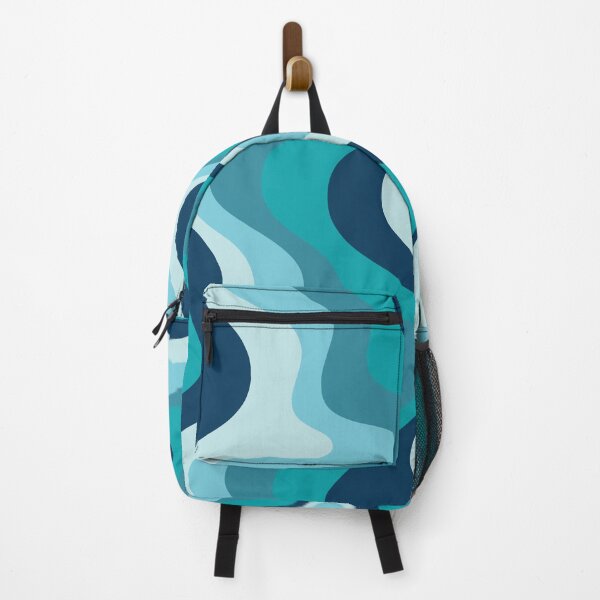 Item preview, Liquid Swirl Retro Abstract in Deep Navy Blue , Light Teal, and Medium Teal Blue, Cream, and White designed and sold by Differenceee.