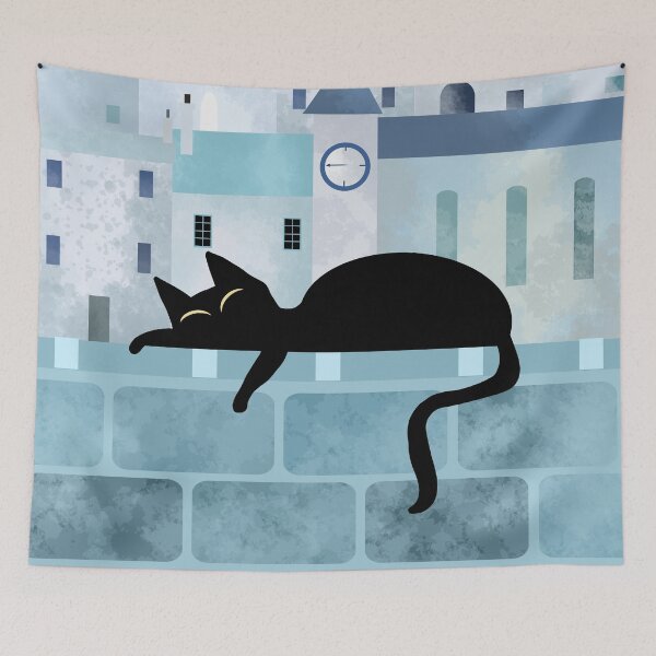 Item preview, Black Cat Sleeping on Wall  designed and sold by Andrew  Hitchen.
