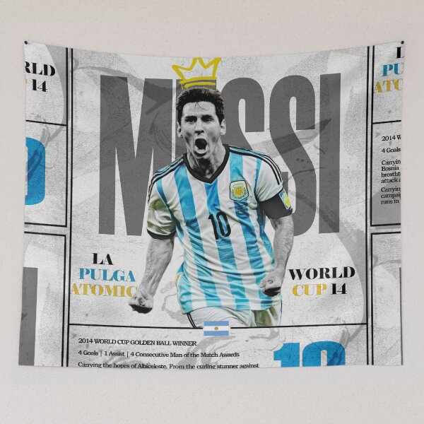 Item preview,  Argentina Golden Ball Playmaker No 10 Sky Blue Retro Football Poster 2014 designed and sold by Af-RT10.