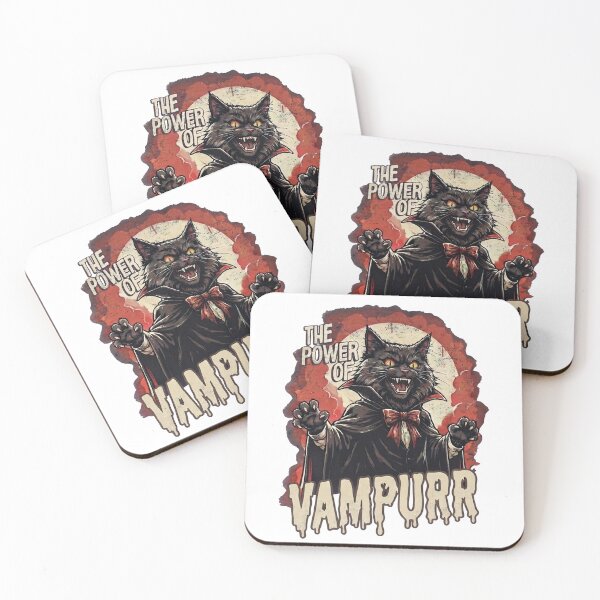 Item preview, The Power of VAMPURR Cute Vampire Black Cat Gothic Halloween Vintage Art designed and sold by BlackCat Vibe.