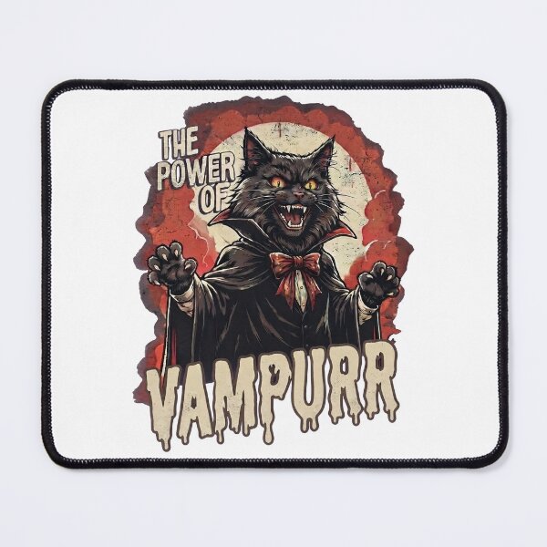 Item preview, The Power of VAMPURR Cute Vampire Black Cat Gothic Halloween Vintage Art designed and sold by BlackCat Vibe.