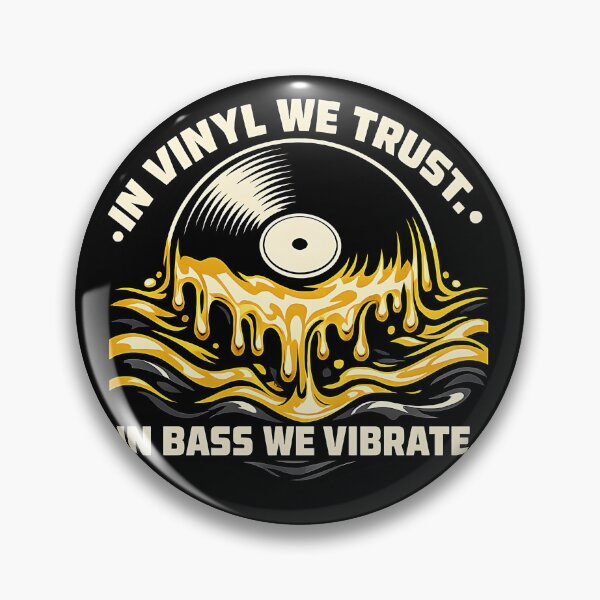 Item preview, In Vinyl We Trust In Bass We Vibrate Melting Vinyl Record DJ Design designed and sold by  ZenRave Designs.