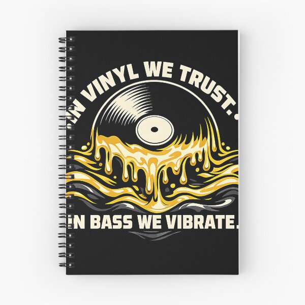 Item preview, In Vinyl We Trust In Bass We Vibrate Melting Vinyl Record DJ Design designed and sold by  ZenRave Designs.