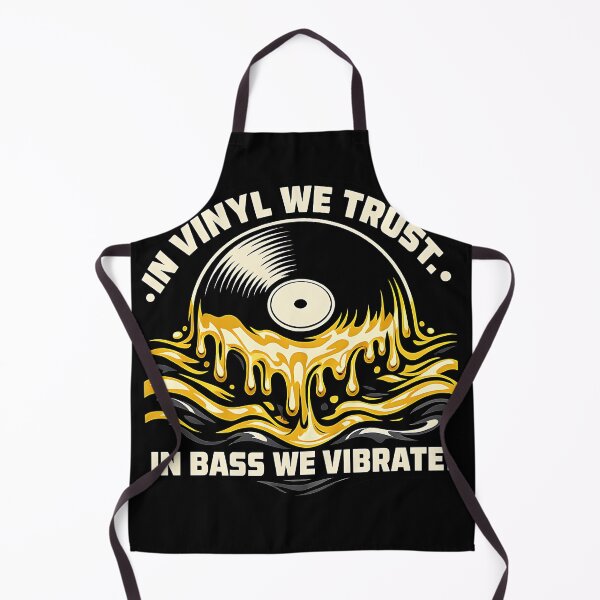Item preview, In Vinyl We Trust In Bass We Vibrate Melting Vinyl Record DJ Design designed and sold by ZenRave Designs.