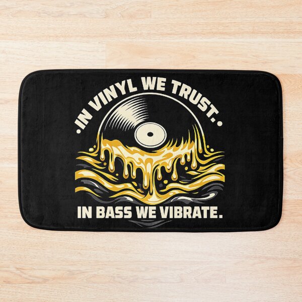 Item preview, In Vinyl We Trust In Bass We Vibrate Melting Vinyl Record DJ Design designed and sold by  ZenRave Designs.