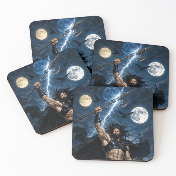 Item preview, Authentic Thor - Dark Viking Thunder God under 3 full moons designed and sold by Resilient Mythos.