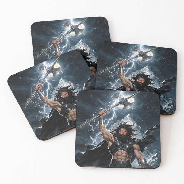 Item preview, Authentic Thor - Dark Viking Thunder God under Single Full Moon designed and sold by Resilient Mythos.