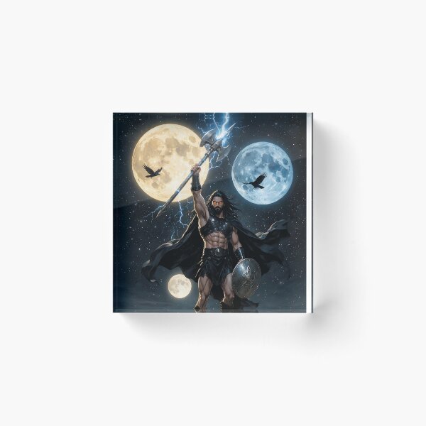 Item preview, Authentic Thor - Dark Viking Thunder God under 3 full moons designed and sold by Resilient Mythos.