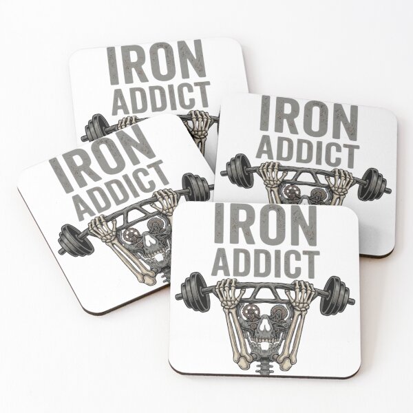 Item preview, Iron Addict Skeleton Skull Gym Workout designed and sold by GiggleInkTees.