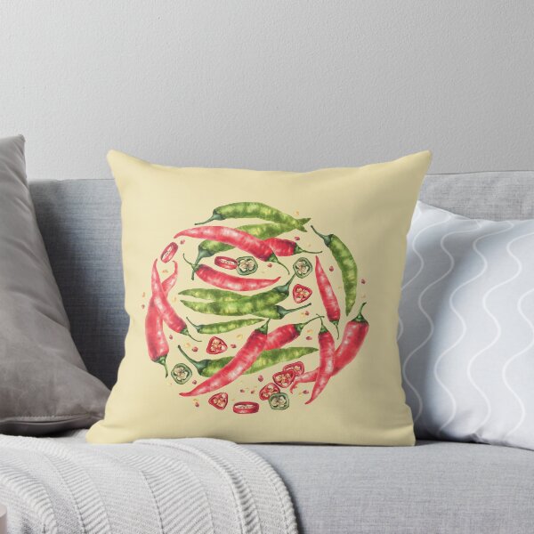Item preview, Copy of Watercolor chili pepper in circle. Red hot Vegetable pods. Food spices hand drawn designed and sold by BartolArt.