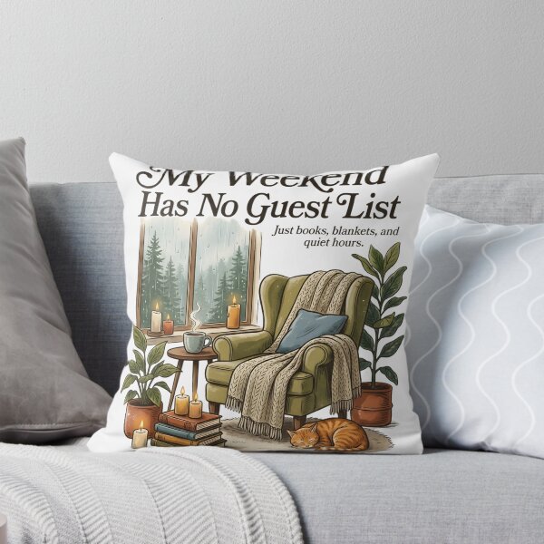 Item preview, My Weekend Has No Guest List Shirt | Cozy Introvert Reading Book Lover Cottagecore Sweatshirt Hoodie Gift designed and sold by softmind studio.