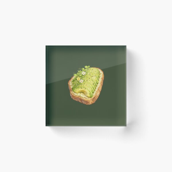 Item preview, Avocado Toast Sticker – Cute Trendy Breakfast with Microgreens & Edible Flowers designed and sold by PawsAndpetalstudio.